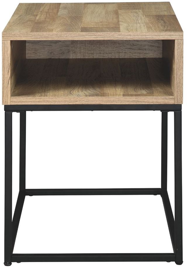 Signature Design by Ashley® Gerdanet Natural End Table with Black Base-1