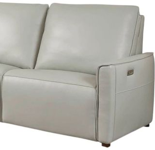 Bassett® Furniture Everett Gray Leather Power Right-Arm Facing Recliner