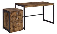 Coaster® Estrella 2-Piece Rustic Nutmeg Office Desk Set 