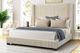 Bernards Luca Beige Pleated Upholstered King Panel Bed-4