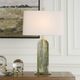 Uttermost® Moorea Green Marble Table Lamp with Antique Brass Accent-1