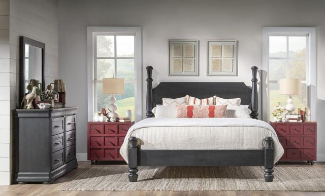 Legacy Classic Vintage Market Chimney Kettle Black Queen Poster Bed-1