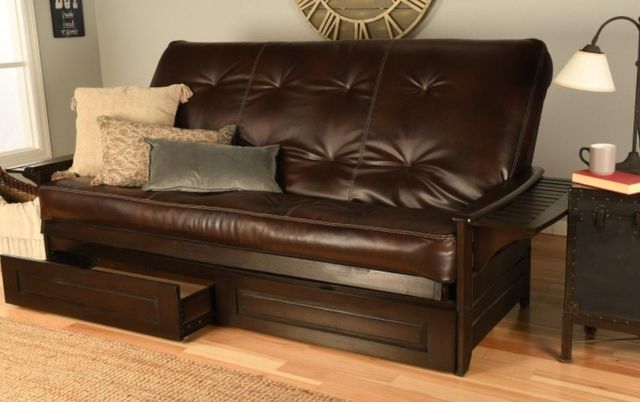 Kodiak Furniture Phoenix Oregon Trail Java/Espresso Queen Storage Futon with Mattress-1
