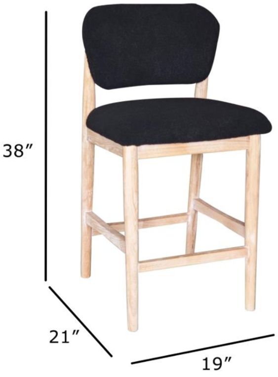 Nest Home Collections Hayder Himalaya Black/Natural Counter Stool-3