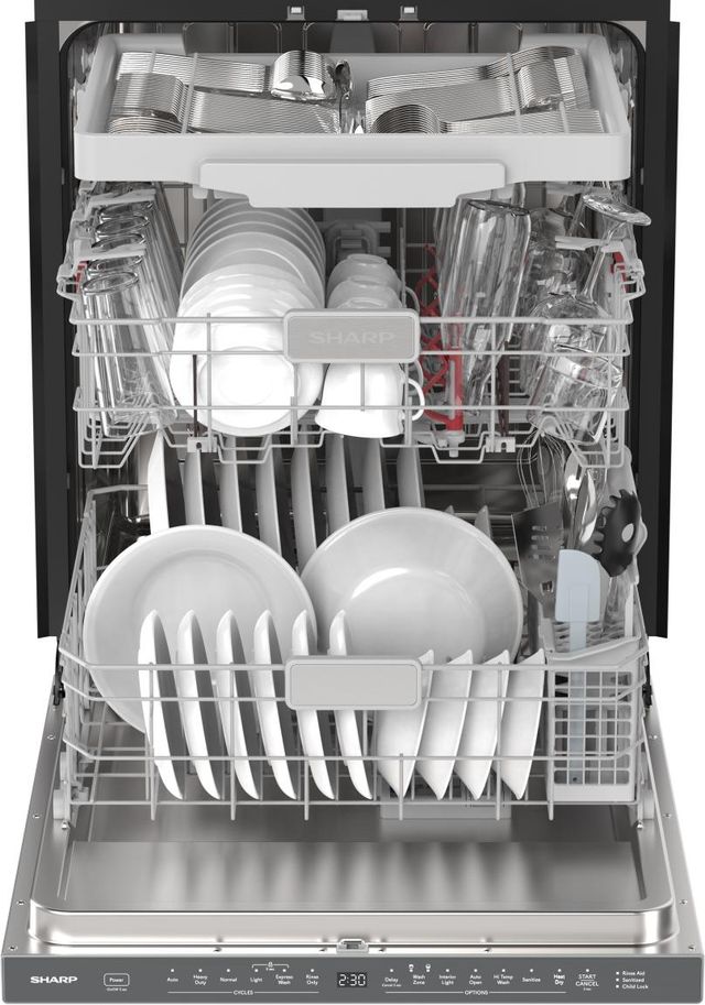 Sharp® 24" Stainless Steel 44dB Top Control Dishwasher with Auto Door Open-3