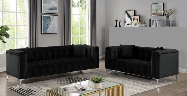 Furniture of America® Thalassa 2-Piece Black Sofa Set-0