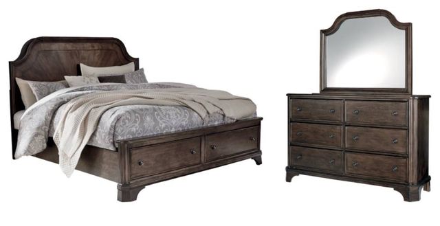 Signature Design by Ashley® Adinton 3-Piece Brown Queen Panel Storage BedSet-1