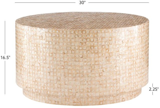 Linon Capiz Gold Ivory Coffee Table-1