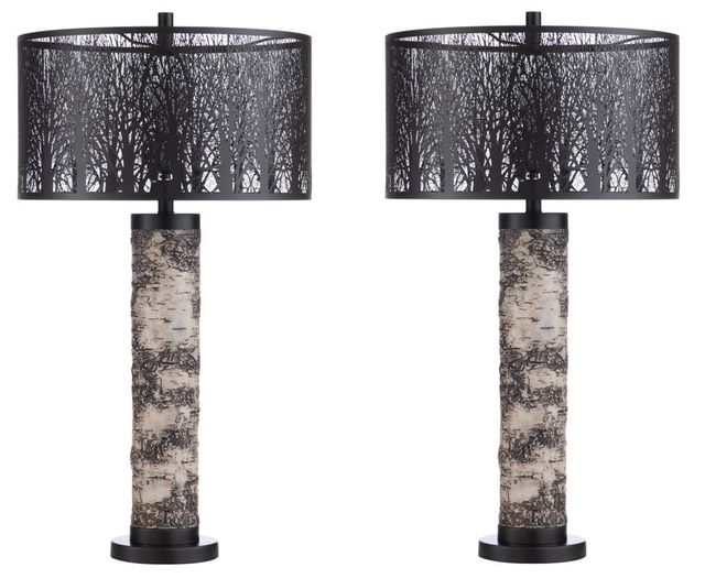 Crestview Collection Morris 2-Piece White Table Lamp Set-0