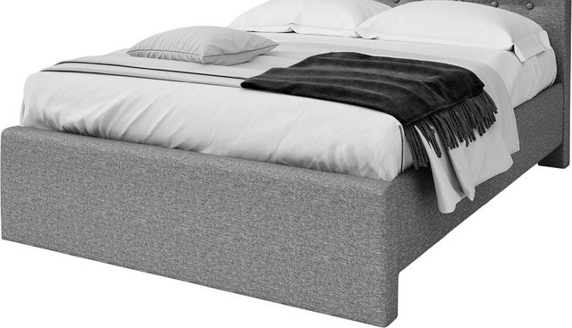 Grand lit rembourré personnalisable à sommier avec pied de lit absolu de Beaudoin Adam-1