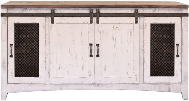 International Furniture Direct Pueblo White TV Stand-0