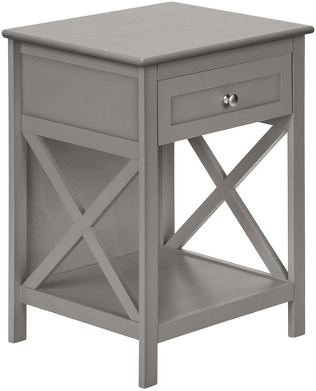 Monarch Specialties Inc. Dark Grey Veneer 2-Tier Storage End Table-0