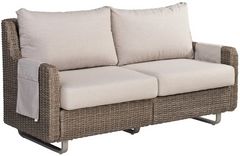 Flexsteel® Vista Cast Ash/Warm Gray Wicker Outdoor Loveseat