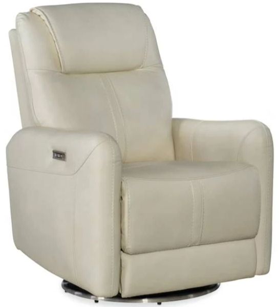 Hooker® Furniture RC Steffen Aline Snow Swivel Power Recliner with Power Headrest-0