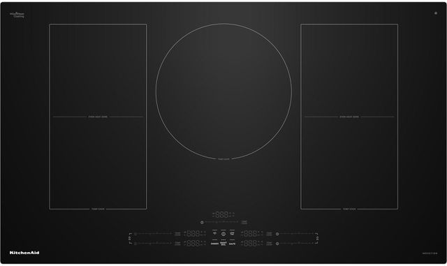 KitchenAid® 36" Black Temp Cook™ Induction Cooktop with 5 Cooking Zones-0