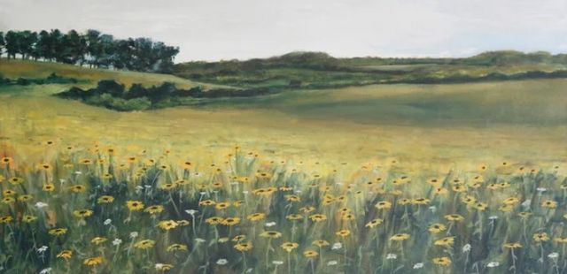 Stylecraft Yellow Meadow Green/Light Yellow/Off-White/Yellow Wall Art-1