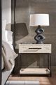 Universal Explore Home™ New Modern Dove Bronze/White Travertine Nightstand-1