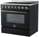 FORNO® Paolo Series Alta Qualita 36" Black and Antique Brass Pro Style Electric Range -3