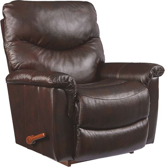 La-Z-Boy® James Walnut Leather Manual Rocking Recliner-0