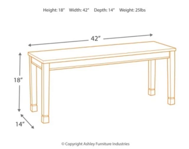 Signature Design by Ashley® Whitesburg Brown/Cottage White Dining Bench-4