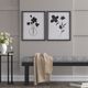 Olliix by Madison Park Floating Floret 2 Pieces Black and White Single Mat Framed Wall Art Set-5