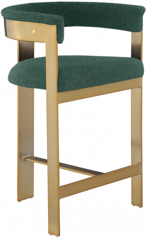 Meridian Furniture Romeo Green/Gold Upholstered Counter Stool-0