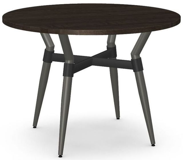 Amisco Customizable Link Solid Birch 29.5" Round Table with Steel Legs-0