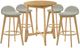 Armen Living Vera 5-Piece Natural/Stone Gray Bar Set-0