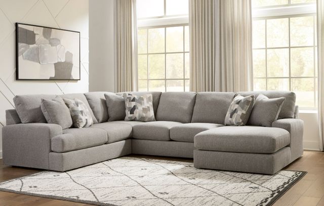 Benchcraft® Lindon 3-Piece Smoke Right-Arm Facing Sectional and Chaise-1