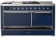Ilve® Majestic III 60" Midnight Blue Pro Style Dual Fuel Liquid Propane Range with Solid Door and Chrome Trim-2