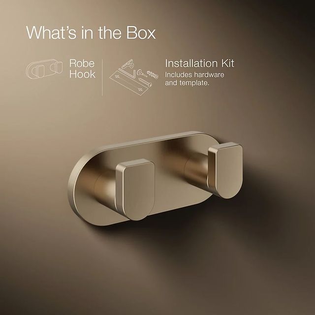 KOHLER® Composed® Vibrant Brushed Bronze Double Robe Hook-3