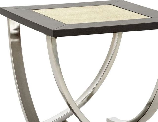 Steve Silver Co. Ramsey Ebony End Table with Stainless Steel Frame-1