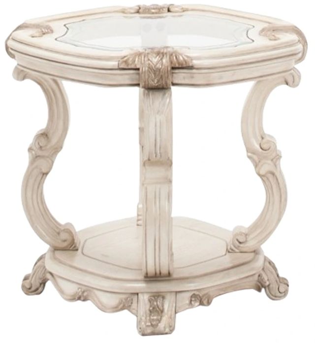 Michael Amini® Platine De Royale Champagne End Table-0