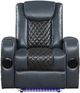 ACME Furniture Alair Black/Blue Power Recliner-3