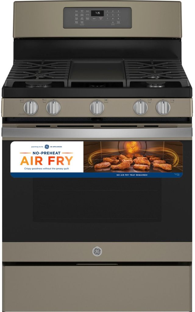 GE® 30" Fingerprint Resistant Slate Freestanding Gas Range-0