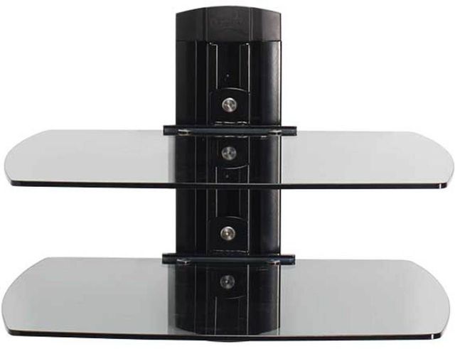 Sanus® Black Tempered Glass On-Wall AV Component Shelves-1