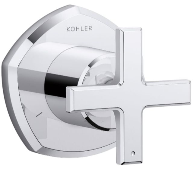 KOHLER® Occasion® MasterShower® Polished Chrome Transfer Valve Trim with Cross Handle-0