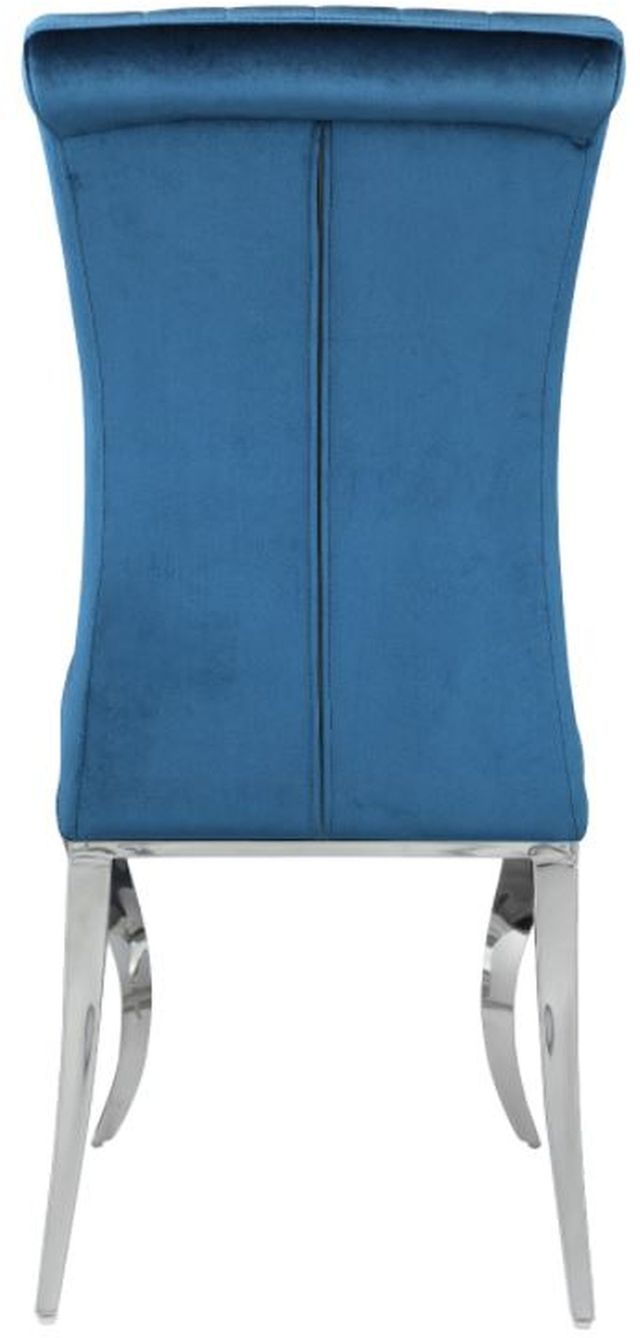 Coaster® Betty 4-Piece Teal/Chrome Upholstered Side Chairs-2
