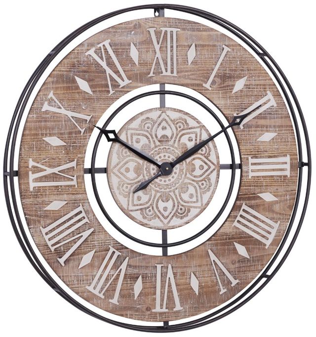 Deco Marche Brown Metal Wall Clock-0