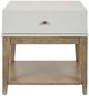 Liberty Furniture Berkley Square Linen Chairside Table with Khaki Base-2