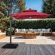 Furniture of America® Xico Red Aluminum/Fabric Outdoor Patio Umbrella and Base-1