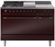 Ilve® Nostalgie II Series 48" Burgundy Pro Style Dual Fuel Range-0
