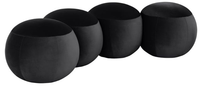 Meridian Furniture Apollo Black 65" Velvet Upholstered Bench-0