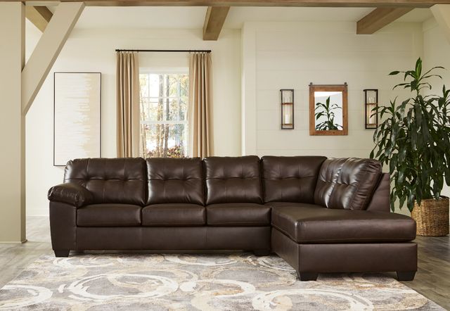 Signature Design by Ashley® Donlen 2-Piece Chocolate Right-Arm Facing Sofa Sectional and Chaise-2