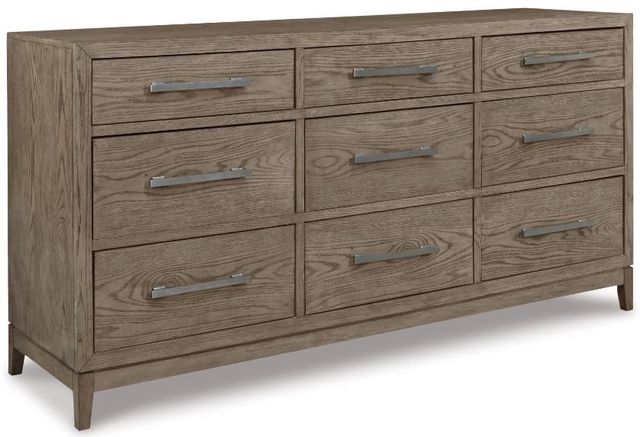 Signature Design by Ashley® Chrestner 5-Piece Gray King Upholstered Panel Bed Set-2