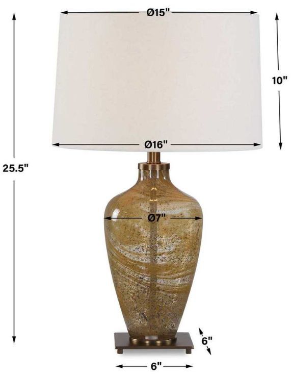 Uttermost® Rainer Amber/Translucent Olive Blown Glass Table Lamp-3