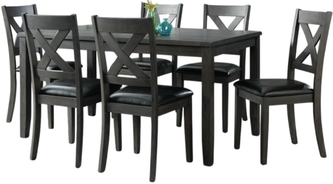 Elements International Alex 7-Piece Gray Dining Set