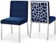 Meridian Furniture Opal Navy/Chrome Velvet Dining Chair-3