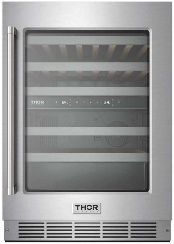 Thor Kitchen® 24" 4.91 Cu. Ft. Stainless Steel Dual Zone Wine Cooler -0