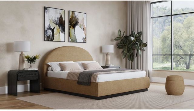 Modus Furniture Flex Porcini Chenille California King Upholstered Bed-1